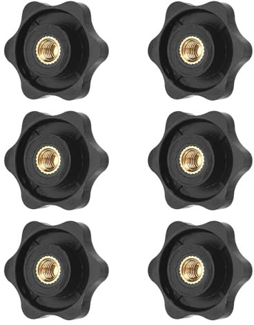 APOMOONS 6 dadi con impugnatura a stella M6, dadi ad aletta, diametro 32 mm, dado zigrinato, M6, filettatura per mobili, dispositivi elettronici, macchinari e attrezzature per il fitness