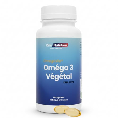 Omega 3 Vegan Vegan OmegaVie - Olio di Alghe Ricco di DHA & EPA Origine Francia (Bretagna) - Brevettato Qualitysilver - TotOx = 4-60 Capsule Senza Carragenine - Made in France - Orin Nutrition