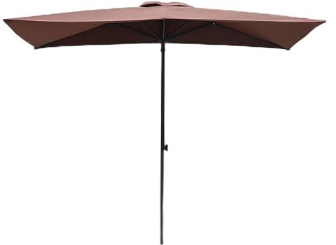 Sombrilla Semicircular De Terraza Exterior, Parasol Playa Protección UV80, Mástil Acero, Regulable En Altura Parasol Excentrico para Exterior Terraza Patio Piscina(Brown)