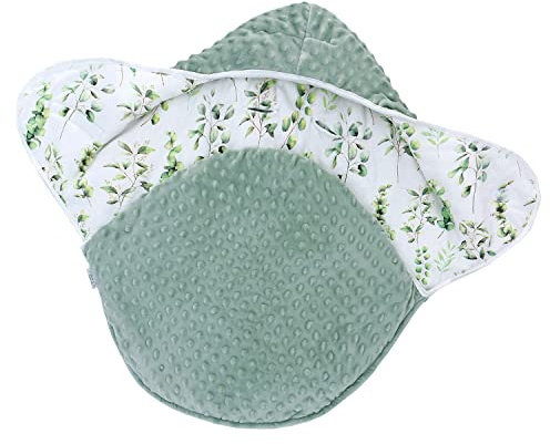 winter baby swaddle blanket wrap for car seat newborn Cotton 0-3 Months 0-12 Months for Boys Girls Universal (Green Leaves, 0-12 Months)