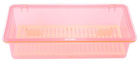 IMIKEYA Chopsticks Drain Storage Box Food Grade Plastic Tableware Organizer Waterproof Cutlery Tray Lid (Pink)