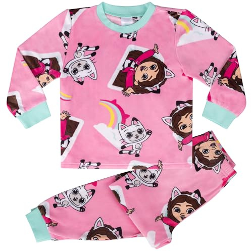 Gabby's Dollhouse/La casa de muñecas de Gabby Polar Supersuave Pijama de Manga Larga, Gabby, 3-4 Años: 104cm, Rosado
