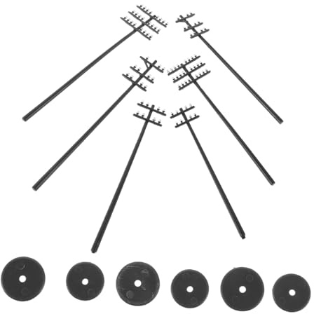 BESPORTBLE Model Telegraph Poles and Railway Telephone Poles Accessories for Model Trains, 1:87 and 1:100 Scale Miniature Railway Scenery Diy Kit for Garden Train and Diorama, 6pcs Set