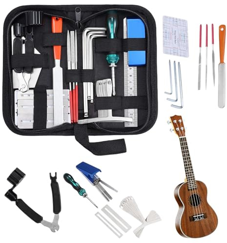 Gitarren-Einstellwerkzeuge Bassgitarren Wartung | 25 teiliges tragbares Set mit Reparaturwerkzeugen für Musikinstrumente für Home Studio Übung und Show