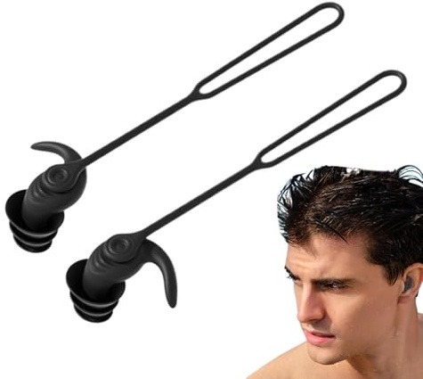 Bouchons auriculaires en silicone pour la natation Cordon de tour de cou