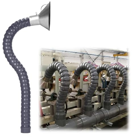 Kanalschlauch Industrieller Absaugschlauch mit Haube, Flexiblem Absaugarmrohr, Gelenkigem Staubabsaugschlauch zur Luft-/Rauch-/Staubabsaugung(ID 100mm(3 15/16),3m(9.8ft))