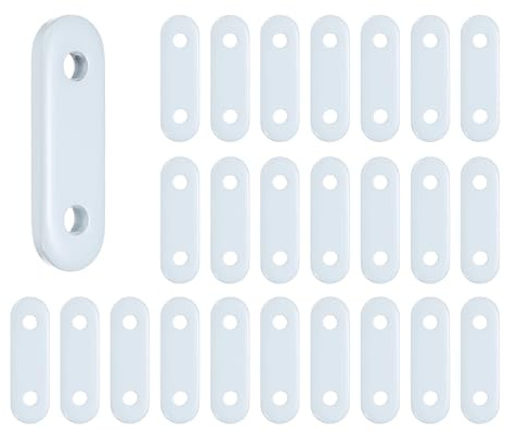 sourcing map 25Pcs Curtain Weights, Curtain Pendant Oval Iron Weights Drapery Bottom White for Home Bedroom Shower Straight Sheers Drapery Tablecloth Flag (28G Each)