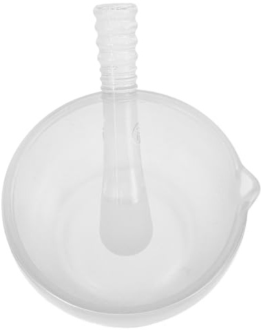 YARNOW Juego de Mortero de Vidrio para Cocina y Laboratorio 75 Ml Resistente a Roturas con Mortero para Mezclar y Moler Ingredientes