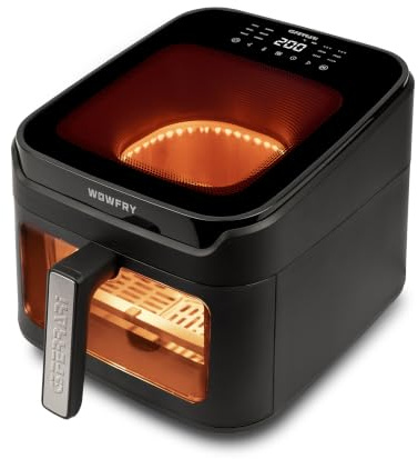G3 Ferrari G10226 Friggitrice ad Aria Wowfry, 7 lt, 2 Finestre, Nero | 1700W, Display Digitale, 12 Programmi, Contenitore e Vassoio Antiaderenti, Termostato Regolabile (80°-200°C), Timer 60 Minuti
