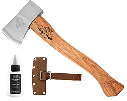1844 Helko Werk Germany Classic Pathfinder Hatchet - Made in Germany Camping, Bushcraft, Survival, Backpacking, Small Lightweight Hatchet - Head 1.25 lbs, Handle 15 in. (Pathfinder) #11438