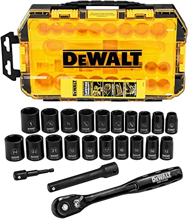 DEWALT DWMT74739 - Set di chiavi a bussola combinate da 1/2, 23 pezzi