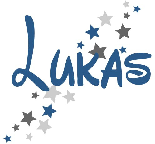 Türaufkleber personalisiert mit Namen Kinderzimmer Wandtattoo Wunschtext selbst gestalten - für alle glatten Oberflächen - wasserfest 10 bis 125 cm, Buchstaben Aufkleber für Möbel Auto Fahrrad Blau