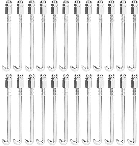 Bnineteenteam 24 stücke Banjo Rundhaken Prime Meal Silber Langlebig Professionelle Banjo Rundhaken Banjo Teile für Banjo Musikinstrument Silber Zubehör Für Spielinstrumente Musikinstrumentenzubehör