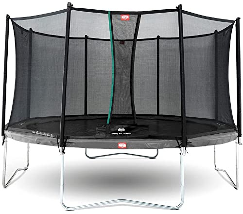 Berg Favorit Trampoline Regular 270 cm grau + Safety Net Comfort | Premium Trampolin, Hohe Qualität Kinder Trampolin, Robust und Sicher, Rund