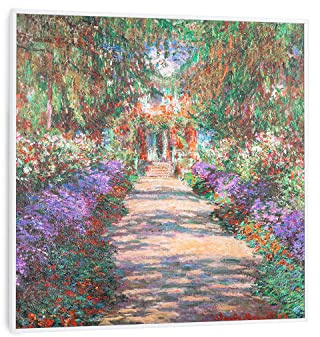 Klarstein Wonderwall Air Art Smart - Infrared Heater, Electric Heater, Heating Panel, 350 W, 7 m², Noiseless, Wall Hanging, 60 x 60 cm, Design: Road in the Garden of Monet