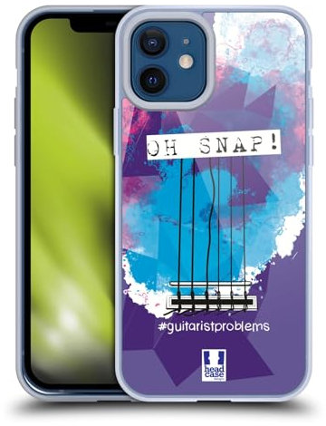 Head Case Designs Cordes De Guitare Problèmes de Guitariste Coque en Gel [Protection de Qualité Militaire] Compatible avec Apple iPhone 12 / iPhone 12 Pro Et Compatible avec MagSafe