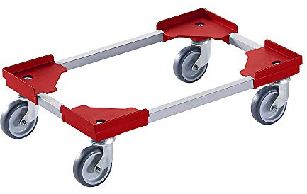 kaiserkraft | Profi-Fahrgestell | Hybrid | für Euroformat 600 x 400 mm | rot