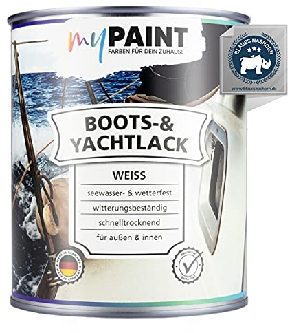 MyPaint Vernis Marin Incolore 750 ml - Blanc - Vernis Bois Extérieur Imperméable | Vernis Marin Brillant | Protection Durable Contre l’Eau & UV pour Bateaux, Fenêtres, Meubles & Jardin