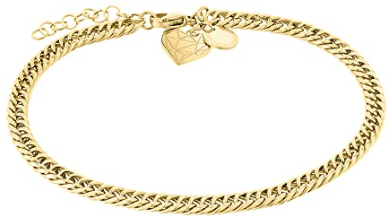 LIEBESKIND Fußkettchen Broken Heart Edelstahl IP Gold