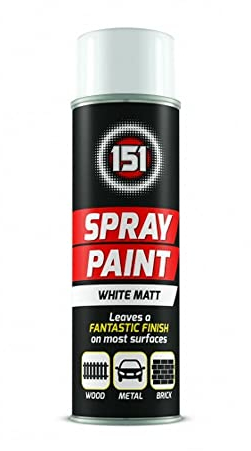 Classic Signature - 1 x White Matt Multi-Purpose Spray Paint 250ml / Pair of Disposable Gloves for Metal, Wood, Plastic, Walls, Aerosol Spray with Perfect Finish