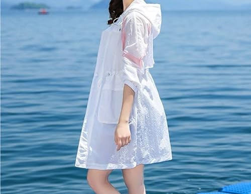 Cappotto Estivo Abbigliamento Estivo Donne Sottile Cappotto di Grandi Dimensioni Trench di Moda a metà Lunghezza Cappa con Cappa con Cappa (Color : Pink, Dimensione : X-Large)