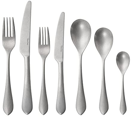 Robert Welch Quinton Vintage, 56 Piece Cutlery Set for 8 People. Made from Stainless Steel. Dishwasher Safe.