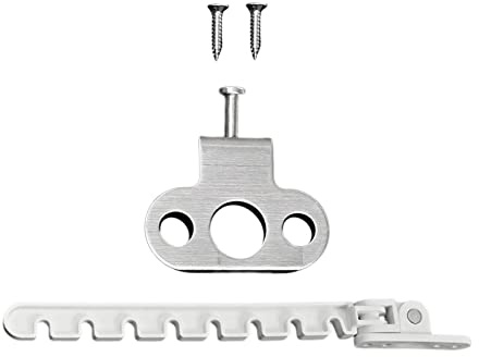 Baoblaze Casement Stay Locks Latch Metal Window Stopper Casement Security Lock Window Sash Limiter Sliding Window Limiter Accessories Easy to Install, Long Hook White