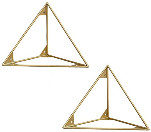 2 Stücke Regalhalterungen, 90 Grad Wand-Winkel Träger Winkel, Schwebende Regalhalterungen Für Küche Arbeitszimmer Und Garten, mit Schrauben, Gold (Size : 25cm/10in)