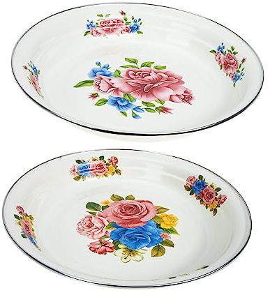 UPKOCH 2piezas Plato De Frutas Esmaltado Retro De Chino para Festivos y Cálido Unidades