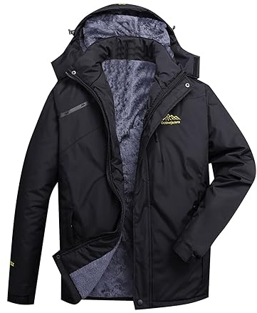 Manteau Equitation Fille Veste de Ski de montagne pour hommes et femmes, coupe-vent, veste de pluie pour hommes, manteau d'hiver de neige Veste Gothique Femme (BK1, XXXXL)