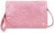 Anuschka Borsa Organizer a Tracolla 4 in 1 in vera pelle dipinta a mano - Tooled Rose Pearl Pink