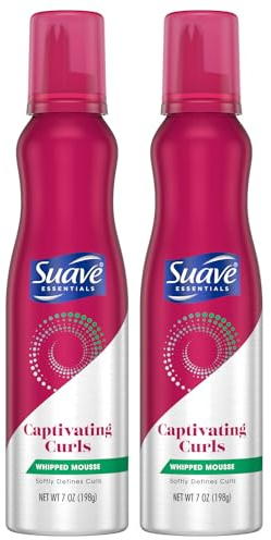 Suave Whipped Mousse - Captivating Curls for Wavy and Curly Hair, Anti-Frizz Styling Product for Flexible, Crunch-Free Styles, 7 oz (Pack of 2)