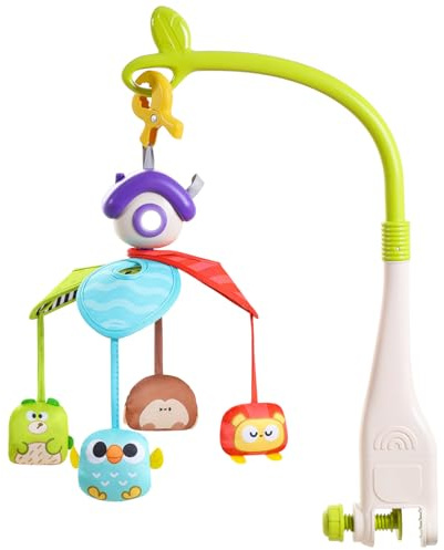 CUTE STONE Baby Mobile mit Musik und Licht, Hängespielzeug mit Fernbedienung, Baby-Mobile für Jungen und Mädchen ab 3 Monaten, Kinderzimmer-Mobile zum Anklipsen