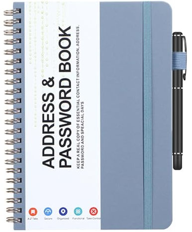 Passwortbuch, Passwortbuch mit alphabetischen Tabs - Tragbarer Passwort-Organizer zum Schreiben von Büchern,Adressbuch Kleine Passwortbücher für Verwandte, Freunde oder Kollegen