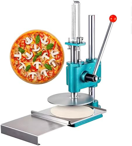Pizza Dough Press Machine,Portable Commercial Dough Chapati Sheet Pizza Crust Press with Stainless Steel Press Plate and 100 Sheets of Baking Paper for Pizza Making,16-Small16cm