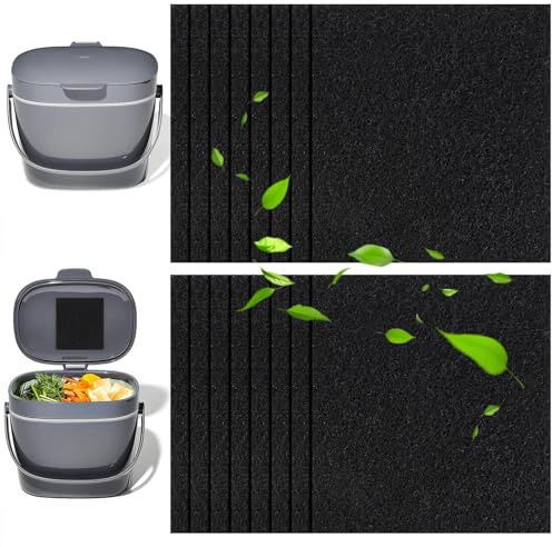 QINGHEC 16 Pezzi filtri per Compostiera, Filtro ai Carboni Attivi, Filtro Carbone Attivo, Dimensione Universale, Filtri Antiodore per Secchio di Compost