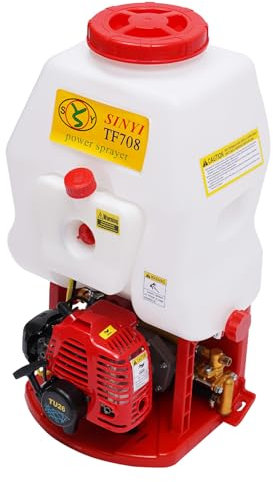 CLEADONG Pulverizador de motor de gasolina, pulverizador trasero de 25,4 cc, pulverizador de motor de gasolina, pulverizador de espalda, presión ajustable, tapa de boca ancha para jardín,