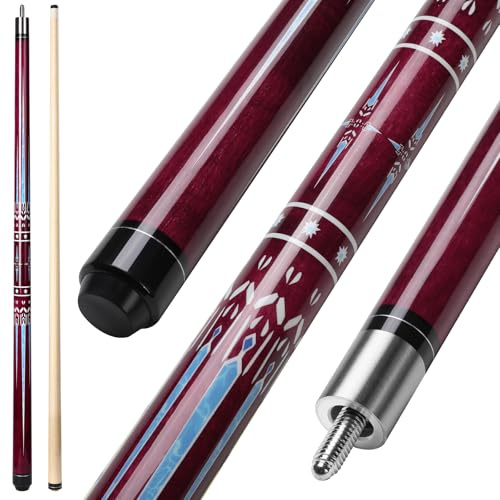ASMPCUE Billard Queue, 58'' 20oz Pool Queue Kanadischer Ahorn Pool Cue 13mm Spitzen für Professionelle Billardspieler, Queue Stick für Billard Tisch Sport