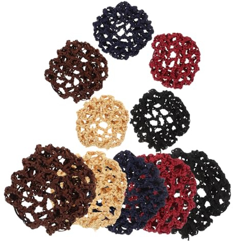 DEARMAMY Haarnetz Für Haarknoten Elastisch Glatt Haarknotennetz Für Damen Und Mädchen Ballett Dutt Haaraccessoire Vintage Design 10 Stück Mehrfarbig