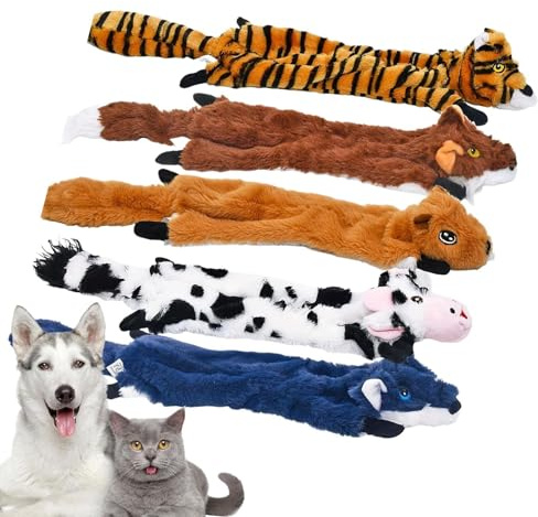 WJnflQN Jouets en peluche pour chien | Jouets couineurs pour chien, animaux simulés mordant poupée presse pour faire des sons pour les chats âgés, jouets de dentition en plein air, séparation, caisse