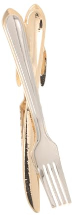 VERDANVERSE Pince Cravate Homme en Cuivre, Design Minimaliste Forme Couteau et Fourchette, Maintien Sûr pour Réunions D'affaires et Mariages, Style Élégant