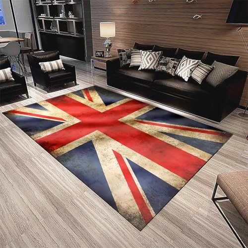 3D-Gedruckter Weicher Spielzimmerteppich Britische Flagge 180 X 280 cm - Rutschfester Teppich Mit Niedrigem Flor - Heimdekor-Fußmatte - Schmutzabweisend - Niedriger Flor, Fusselt Nicht /449821517177