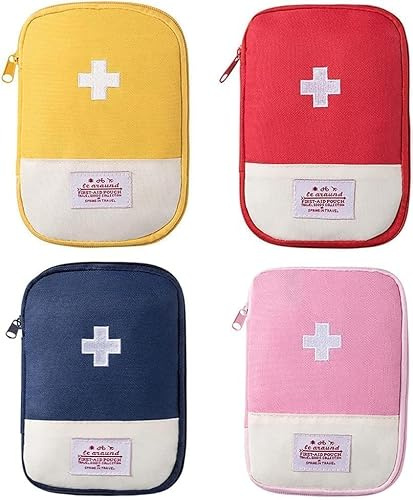 4 mini sacchetti vuoti portatili da viaggio per primo soccorso, borse di pronto soccorso medico multifunzione, organizer per medicine di emergenza, forniture per la casa, kit di primo soccorso