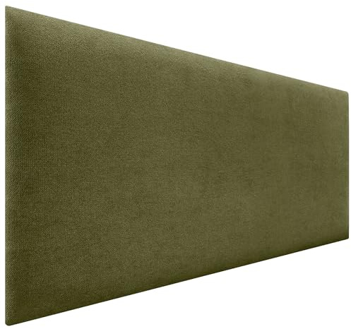 DHOME Gepolstertes Kopfteil Glatt aus Aqualine-Stoff Höhe 70 cm Dicke 4 cm und 8 cm für Wand Akustische Kopfteile Schallabsorbierend (Grün, 160cm, Stärke 8cm)