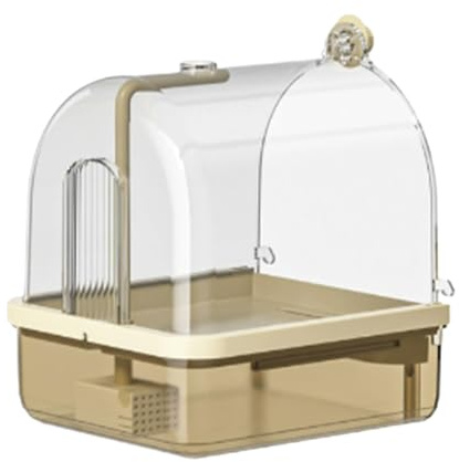 Automatic Bird Shower - Double Mode Cage Bath, Chew Resistant Stand Perch Design, Easy Procedure Bathtub, Fun Playground Feature, Sturdy Polymer Construction, Perfect for Aviary, Show Birds