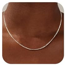 SLOONG Figaro Kette Silber Damen - 2mm Breit Figaro Kette Silber Jewelry Schmuck Geschenke für Frauen Mutter Freundin Längen 41/46/51/56CM