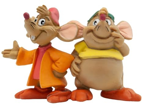 Bullyland 12502 - Spielfigur Mäuse Karlie und Jaques aus Walt Disney Cinderella, ca. 6,2 cm, detailgetreu, ideal als kleines Geschenk für Kinder ab 3 Jahren | Dekoration, Kleines Geschenk, Detailgetreue 3,7 cm, Walt Disney Sammelfigur ab 3 Jahren 12502