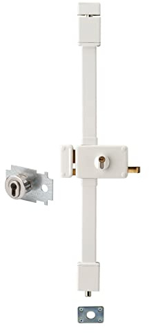 THIRARD - Serrure en Applique Horga A2P* à Tirage pour Entrée Gauche - 3 Points - Cylindre Transit2 30 x 65 mm - Axe 70 mm - Pour Porte 45 mm Max - Coffre Cambré 88 x 140 mm - Blanc - 4 Clés Incluses
