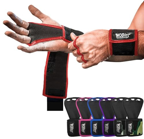 JerkFit WODies 2 en 1 Enveloppement de Poignet et Protection de Paume (Red, S)