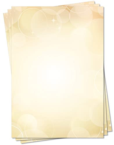 Motiv Briefpapier (MPA-5134, DIN A4, 100 Blatt) Orange Kugeln Seifenblasen Bubbles Muster farbiges Motivpapier Sterne